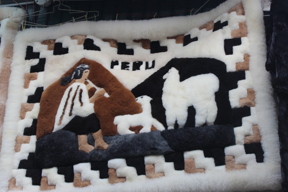 Alpaca Decke Flauschig Bequem Peru Lima Indian Market Souveniers Touristenmarkt